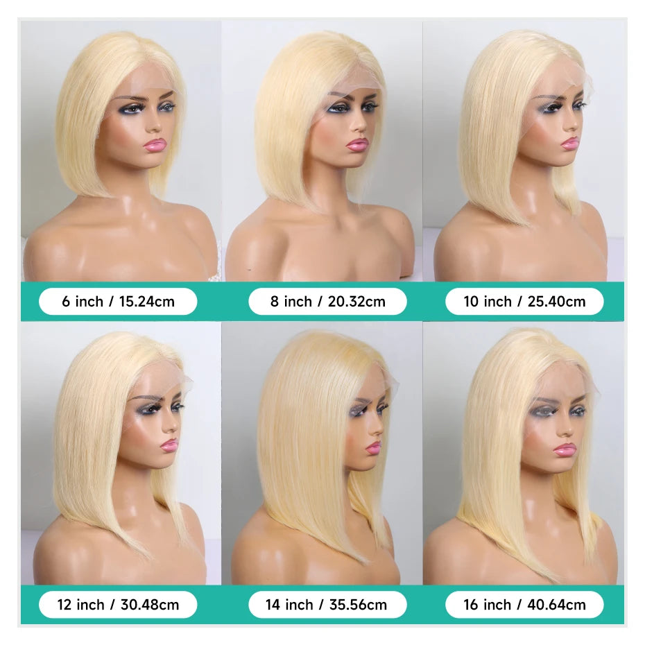 Brazilian Straight Blond Bob 613 Human Hair 5x5 13x4 13x6 Wig