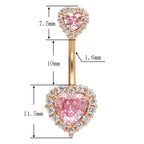 14G Heart Navel Piercing Belly Button Ring Surgical Stainless Steel Belly Piercing Jewelry