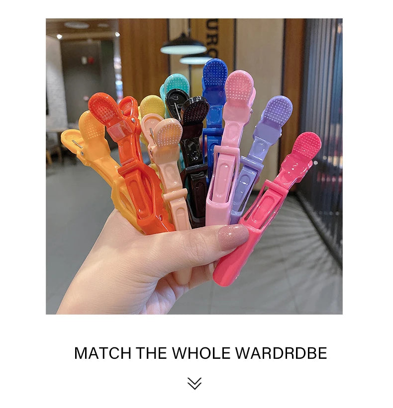 6 Pcs Alligator Hair Clip Salon Hair Accessory Solid Color Hair Pins Style