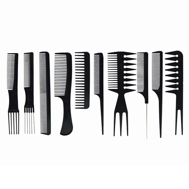 10 Pcs Portable Hairdressing Comb Set Hair Detangler Hair Care Tools