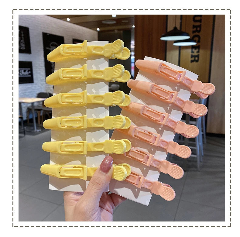 6 Pcs Alligator Hair Clip Salon Hair Accessory Solid Color Hair Pins Style