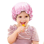 2 Pcs Reversible Double Sided Silky Bonnet Womans Kids Matching Bonnet Sleep Cap Set