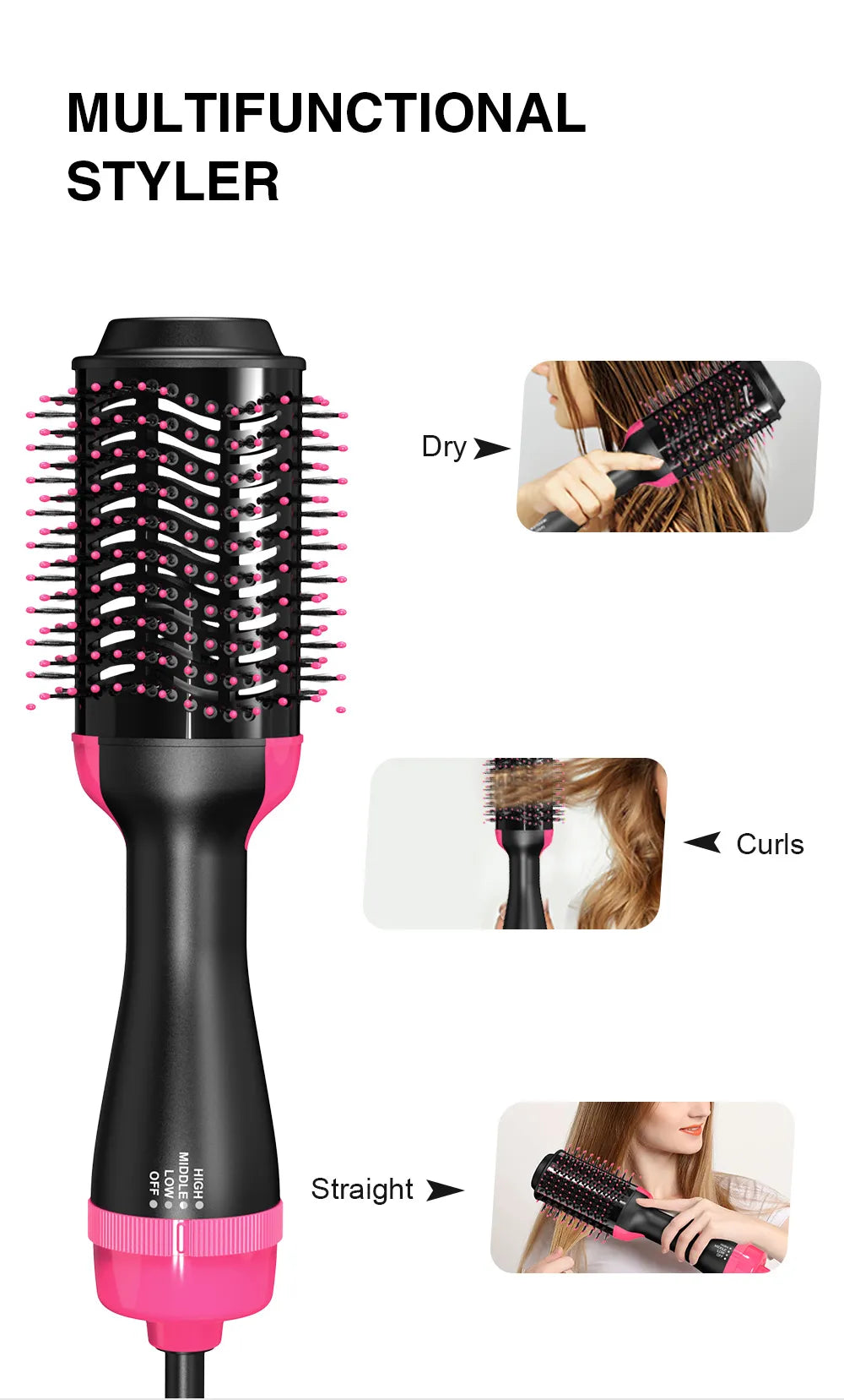 Drying Brush Hair Straightener Comb Electric One Straightening Dryer Hair Comb Tool