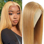 Honey Blond #27 13x4 180% Density Closure Human Hair Lace Front For Woman Pre Plucked Human Hair wig