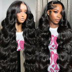 Body Wave Hd Lace Front Human Hair Pre plucked 180% Density Closure Wigs For Women