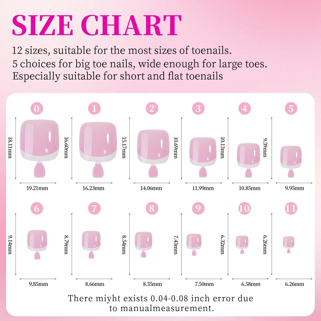 144 Pcs Set French Tip Press On Nails + Toenails DIY High Quality Set (144PCS) | Salon Look in Minutes