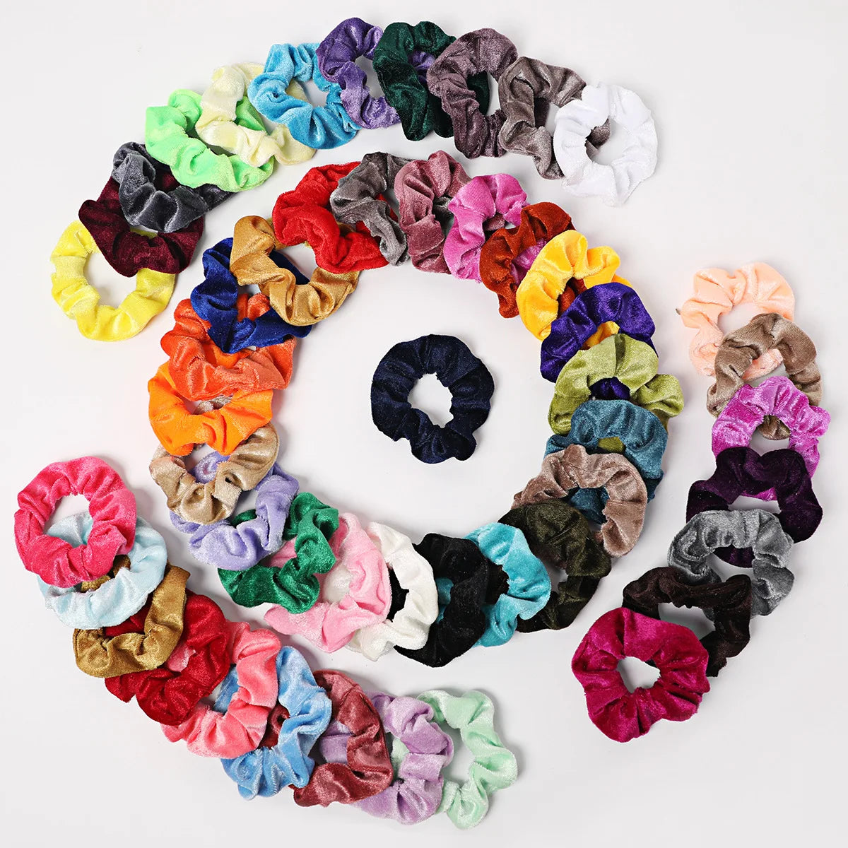 Satin Silk Hair Scrunchies Random Assorted  60Pcs 45 Pcs Solid Color Set Soft Texture Hair