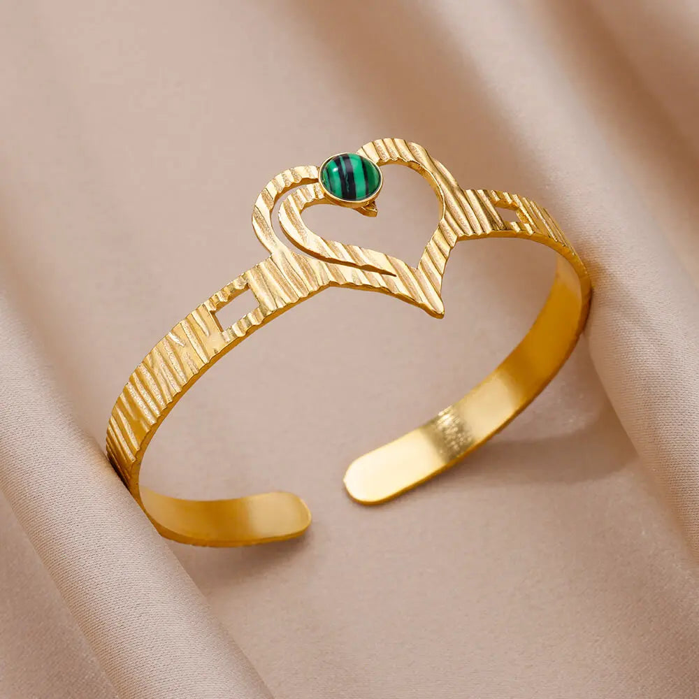 Stainless Steel Gold Plated Bracelet Woman Accessory 58-60mm  Trending Jewelry