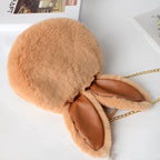 Plush Bunny Rabbit Ear Crossbody Purse Cute Girly Shoulder Handbag For girls