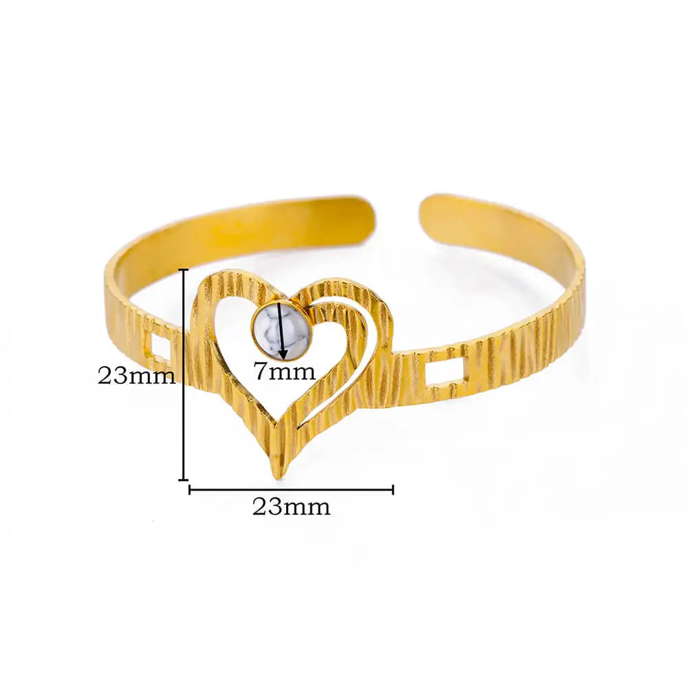Stainless Steel Gold Plated Bracelet Woman Accessory 58-60mm  Trending Jewelry