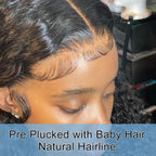 Deep Wave Natural Short Bob 13x4 180% Density Human Black Hair Lace Front Curly Wig Unit