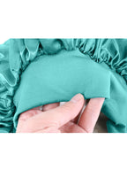 Reversable Satin Sleeping Cap Double Sided Adjustable Bow Tie Night Bonnet