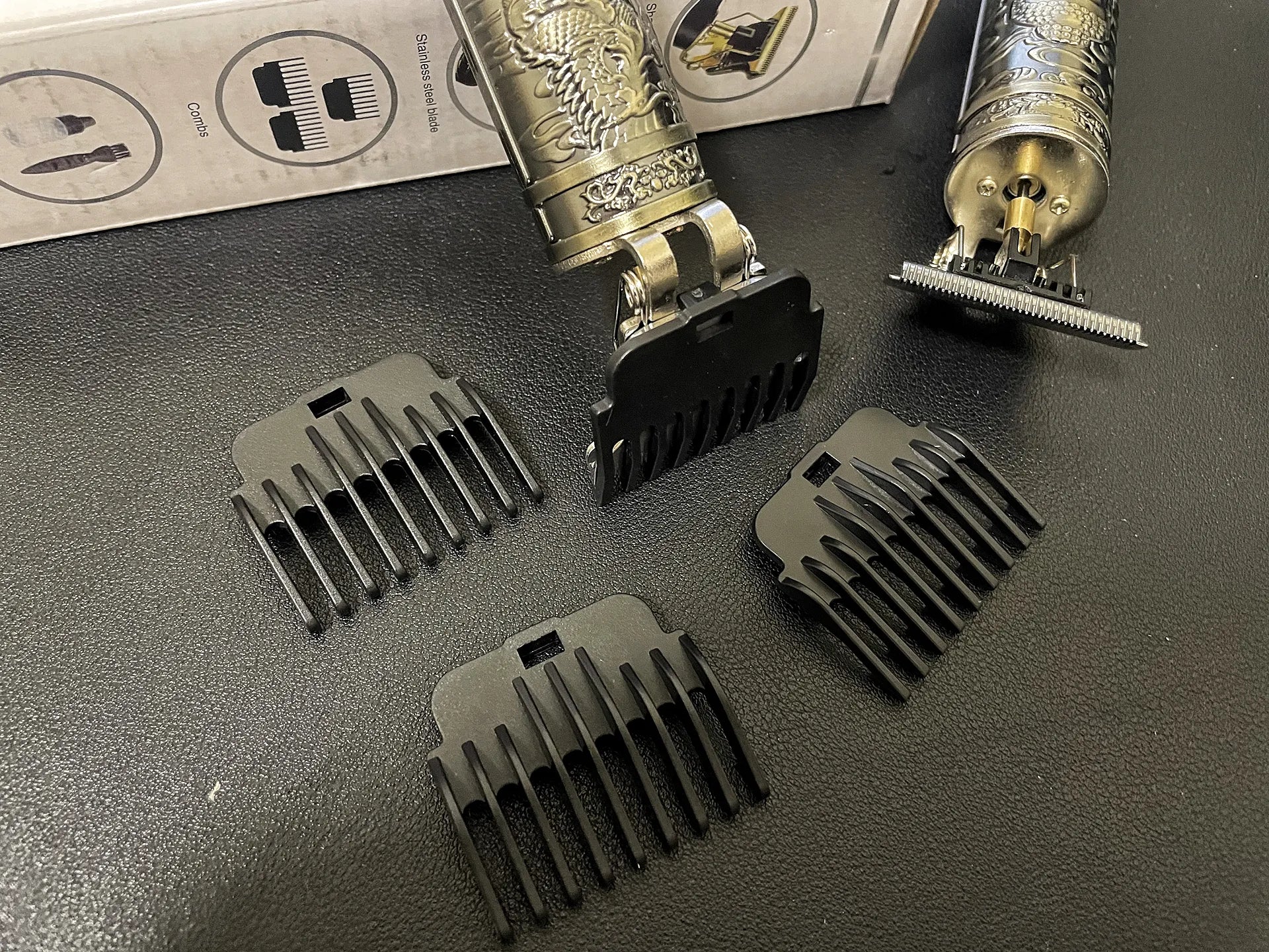 Mens LCD Display Hair Trimmer Appliance Travel Barber Dragon Buddah design Electric Razor