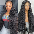 🔥Water Wave Black 13x4 13x6 5x5 HD Lace wig Human Hair 180% Density Curly Wig For Women
