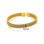 Stainless Steel Gold Plated Bracelet Woman Accessory 58-60mm  Trending Jewelry