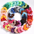 Satin Silk Hair Scrunchies Random Assorted  60Pcs 45 Pcs Solid Color Set Soft Texture Hair