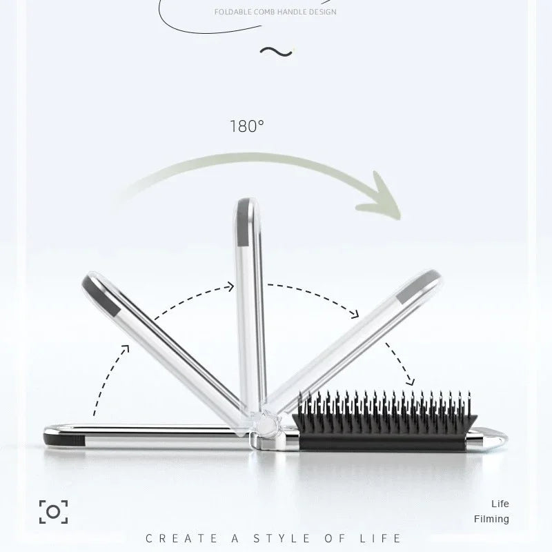 Travel Size Rhinestone Portable Comb Mirror Combo Bling Travel Pocket Styling Tool