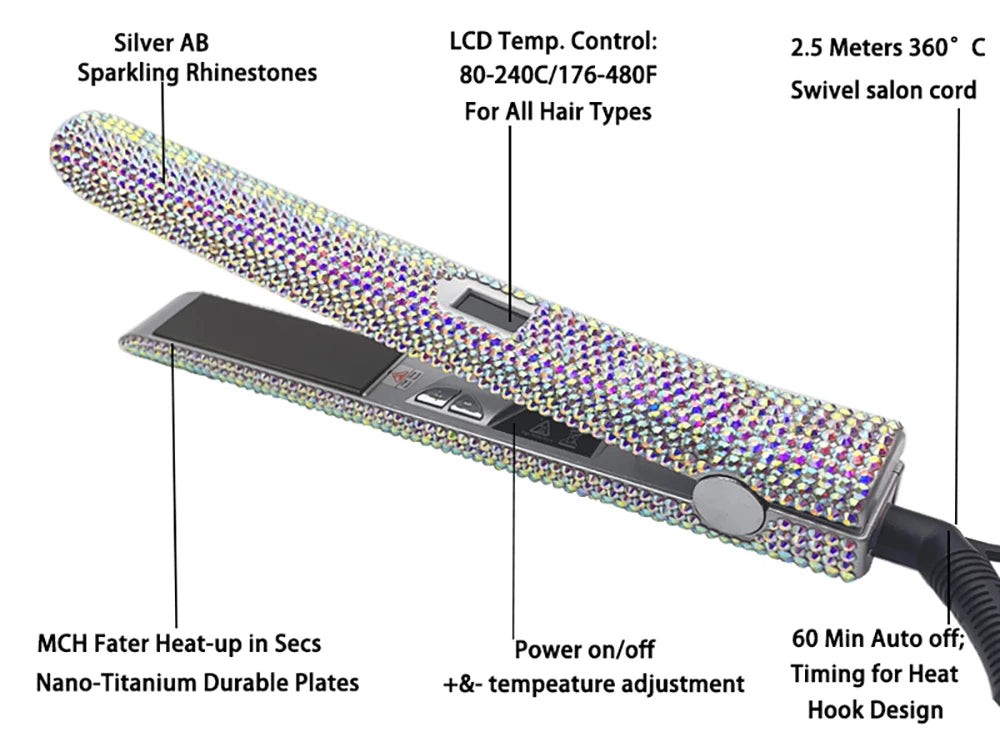 2pcs Titanium Hot Comb and Flat Iron Set  W / S