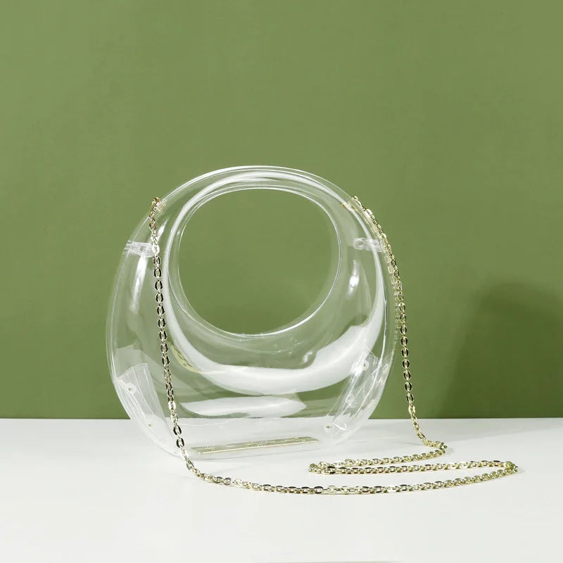 Womans Handbag Crossbody Clear Opaque Acrylic Clutch Crossbody Bag Accessory