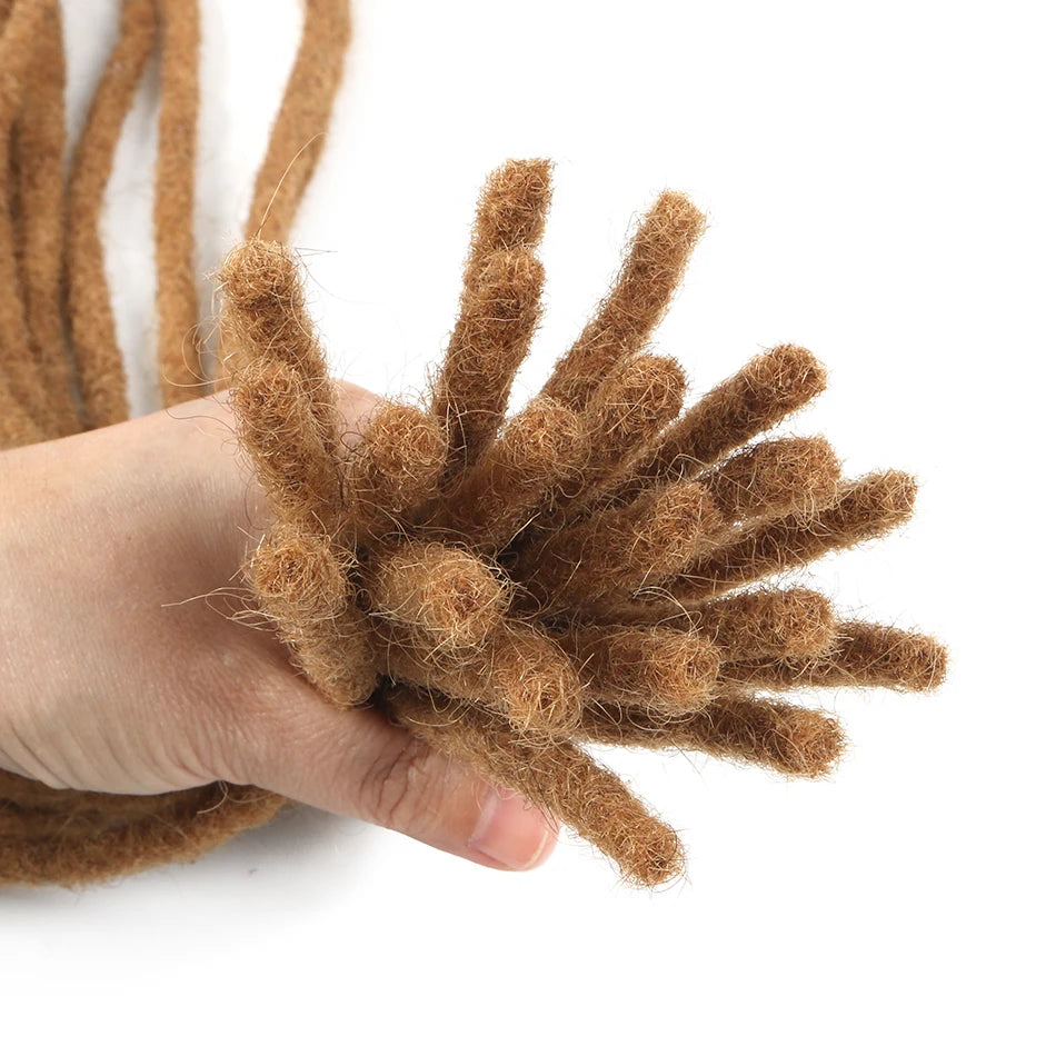 Human Hair Dread Lock Extensions 0.6cm Men/Woman Crochet Organic Hair Faux Locks