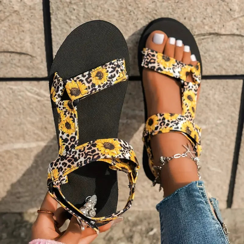 Women Fashion Gladiator Style Strap Slip On Sandals Outdoor Casual Slides Footwear