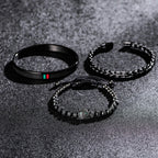 Mens Handmade Stainless Steel 3Pcs Bracelet Jewelry