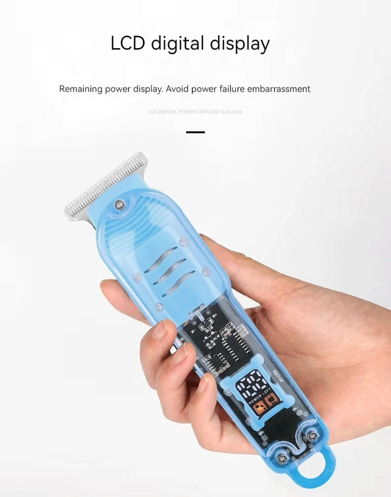 Transparent Display Electric Mens Razor Hair Shaver Trimmer Clipper Attachments