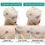 🔥613 HD Lace Human Hair Body Wave 13X6 180 Density Closure Blond Wig