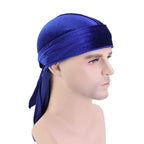 Unisex Mens Single Hair Durag Bandana Long Tail Breathable Doo Rag