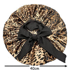 Womans 1 Pcs Sleeping Night Cap Bonnet Satin Adjustable Long Bow Tie Protective Headwear