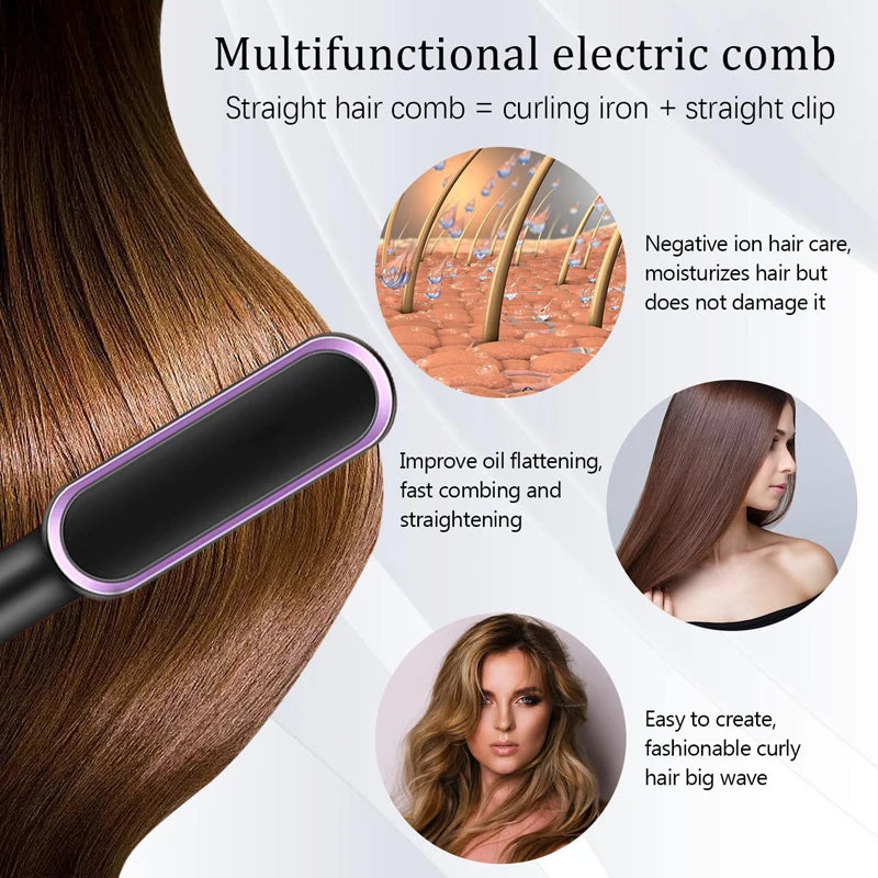 Hair Comb Straightener Styling Safty Hot Comb Flat Iron Hair Straightener  rush