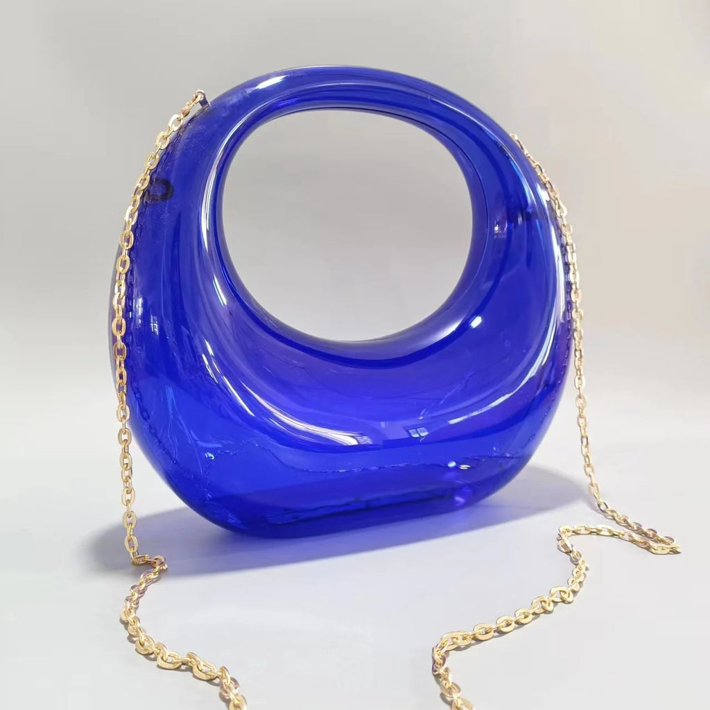 Womans Handbag Crossbody Clear Opaque Acrylic Clutch Crossbody Bag Accessory