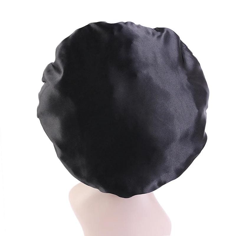 Stylish Rhinestone Pearl Woman’s Night Cap Breathable Fabric Accessory Bonnet