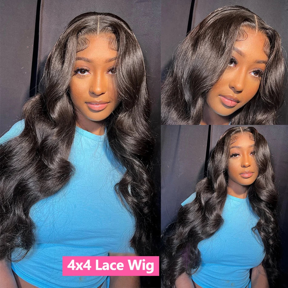 Body Wave Hd Lace Front Human Hair Pre plucked 180% Density Closure Wigs For Women