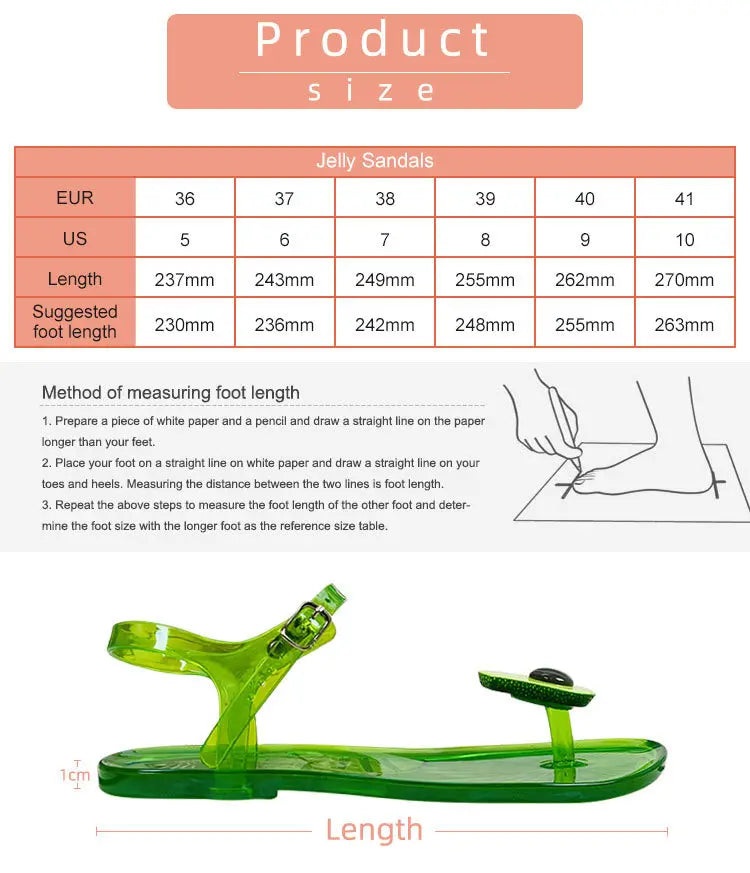 Summer Trending Fruit jelly Slides Fashion Pool Beach Strap Flip Flop Outdoor Non-slip Buckle Sandals