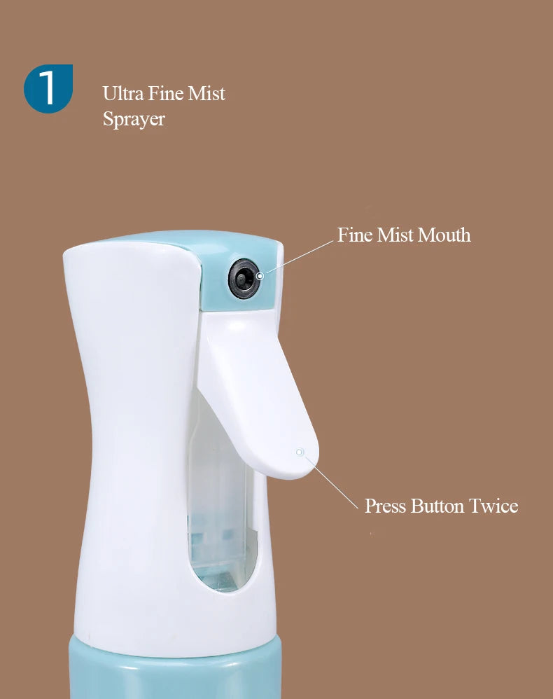 300ML Mist Hair Spray Bottle Colored, Styling Water Applicator Curly Hair Styling Tool