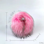 Womans Fashion Plush Faux Fur Trending Winter Rabbit Fur Oversized Fishermans Hat And Bag Set