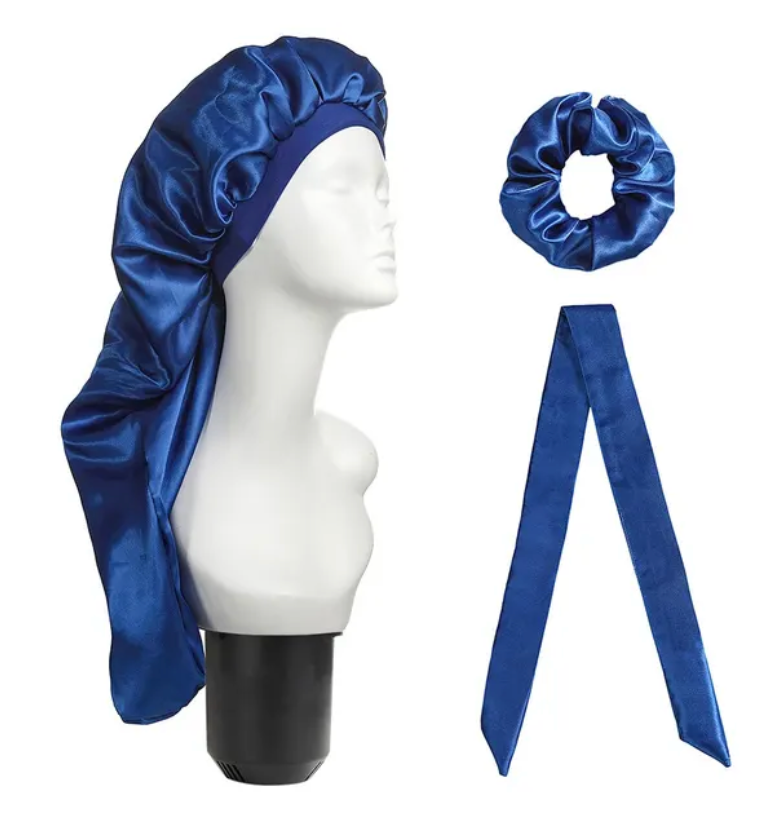 Extra Long Womens 3 pcs Bonnet Satin Silk bonnet For women