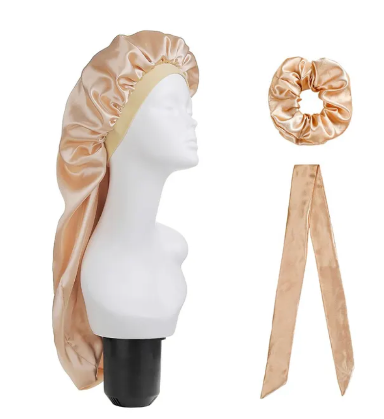 Extra Long Womens 3 pcs Bonnet Satin Silk bonnet For women