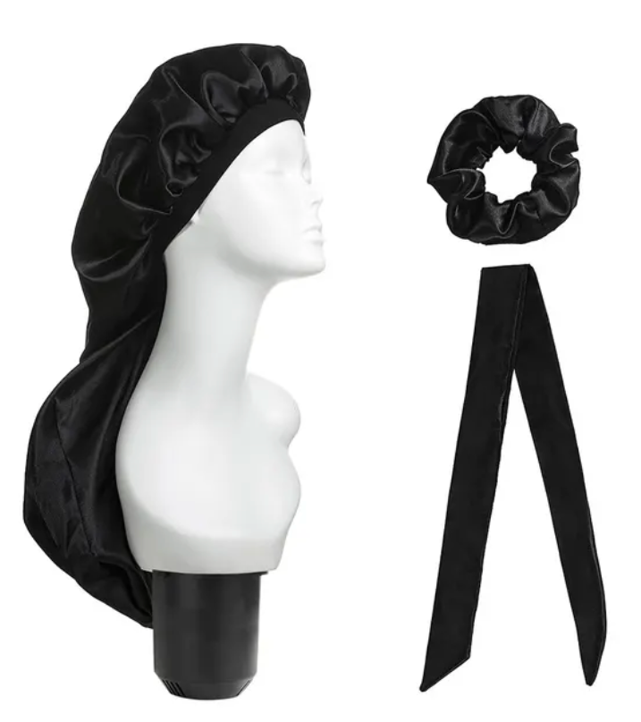 Extra Long Womens 3 pcs Bonnet Satin Silk bonnet For women