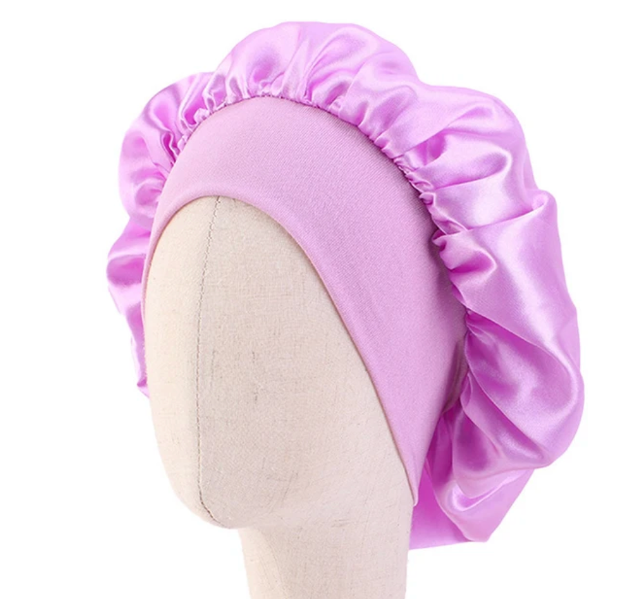Kids Night Cap Satin Silky Bonnet Night Wrap Head Cover Curly Hair Kids