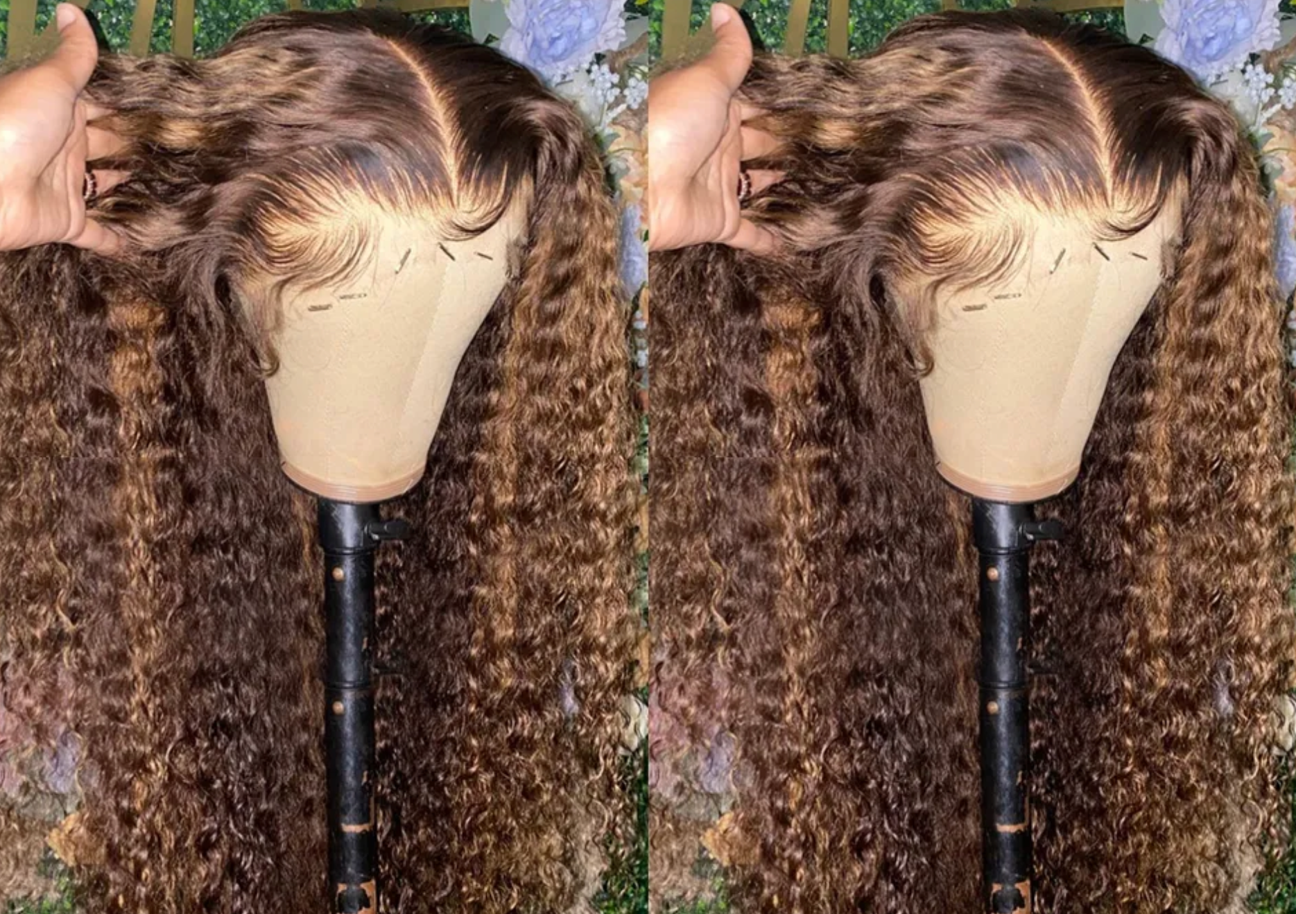 Highlight Deep Wave Colored Human Hair wig 13x4 7x5 pre plucked Glueless wig 180% Density