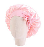 Solid color Satin Baby Bonnet Silk Cap With Band Tie Baby Sleeping Bonnet