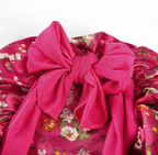 kids Flower Bonnet With Bow Tie For kids Curly Hair Silky Girls Head Cap