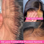 🔥Natural Black Brazilian Bone Straight HD Lace Front Human Hair Ready To Wear Glueless Wig