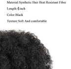 4 Inch Kinky Curly Natural Hair Kids Puff Hair Extension Drawstring 1B Ponytail