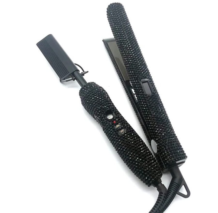 2pcs Titanium Hot Comb and Flat Iron Set  W / S