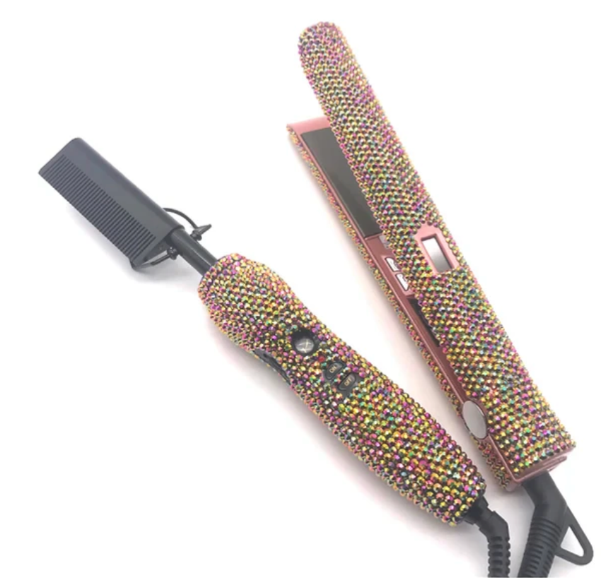 2pcs Titanium Hot Comb and Flat Iron Set  W / S