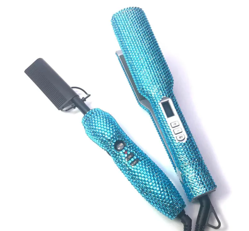 2pcs Titanium Hot Comb and Flat Iron Set  W / S