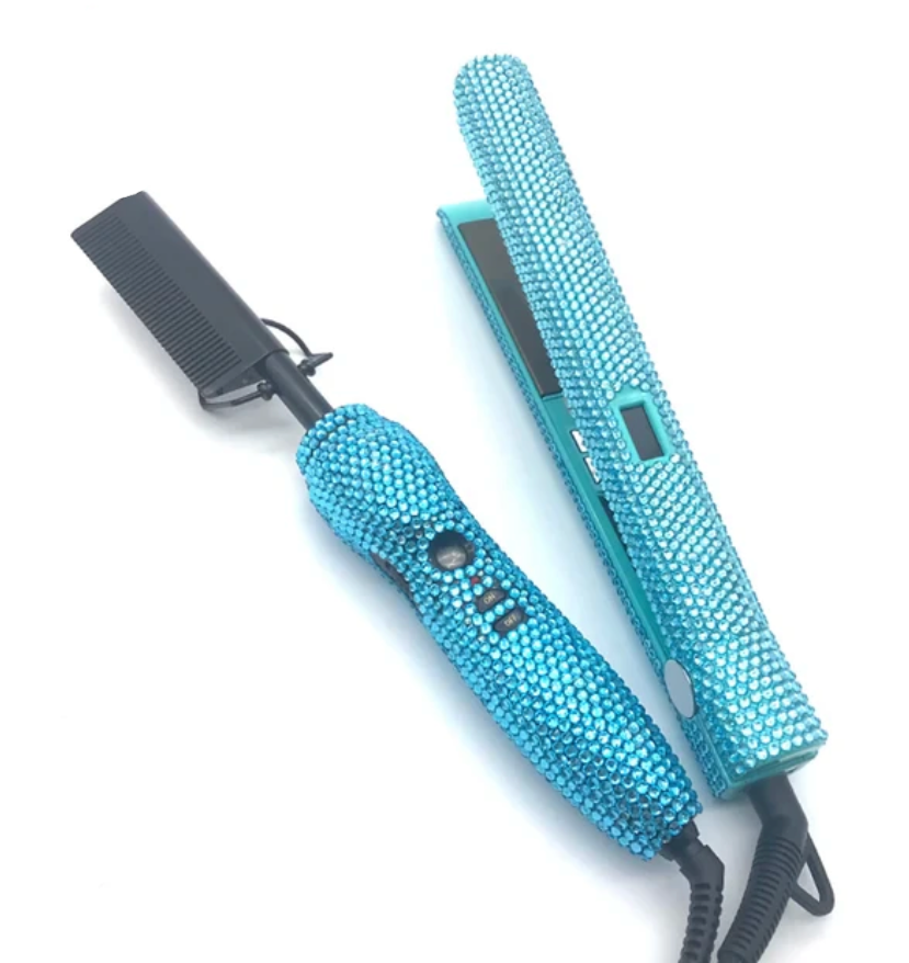 2pcs Titanium Hot Comb and Flat Iron Set  W / S